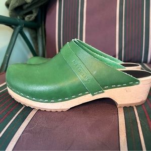 Green Swedish Hasbeen clogs